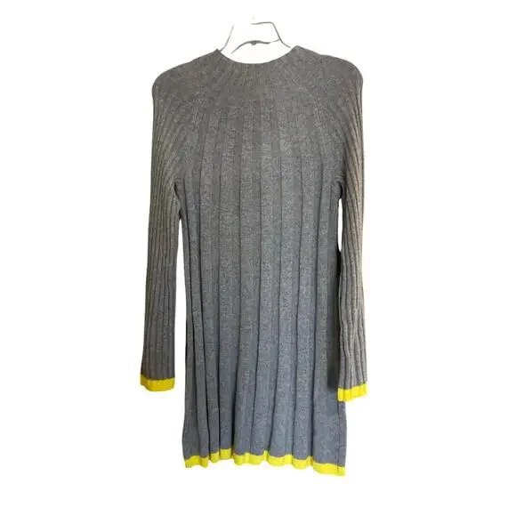Anthropologie Women’s Size Medium Gray & Yellow Arsenau Sweater Dress NWT - Picture 2 of 11
